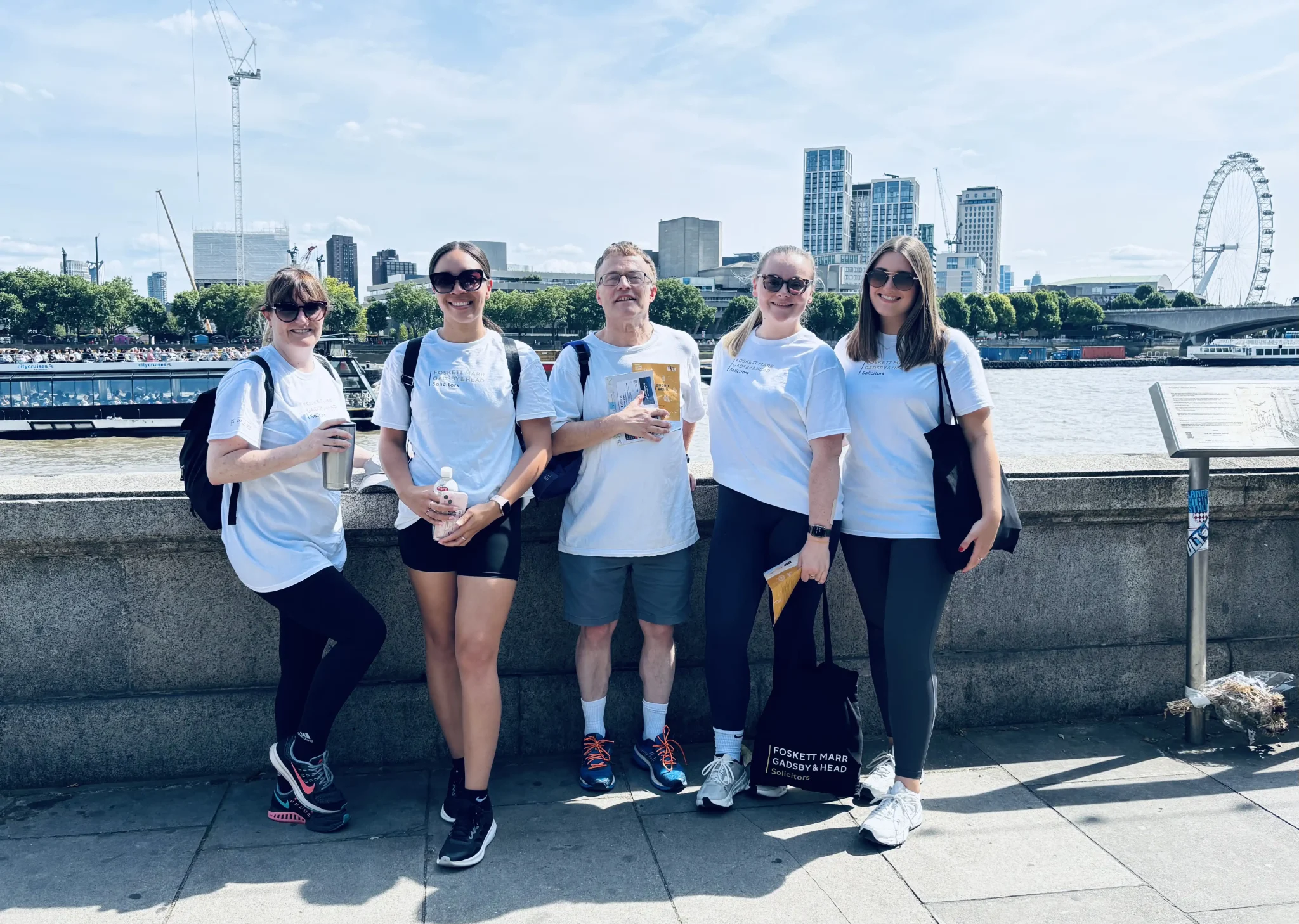 Riverside views of the Thames before our charity walk
